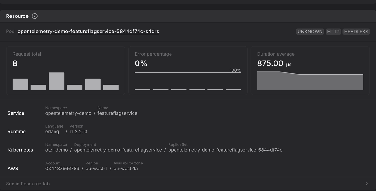 Resource attributes in Dash0