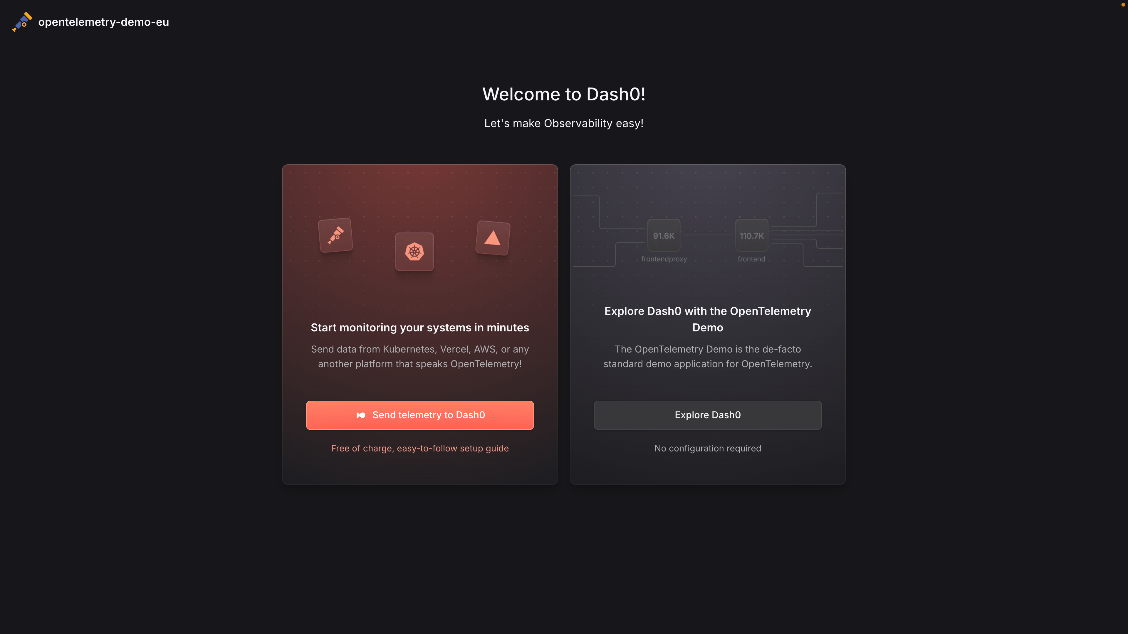 Screenshot: Onboarding Page