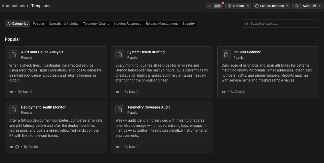 Agent0 Automation catalog