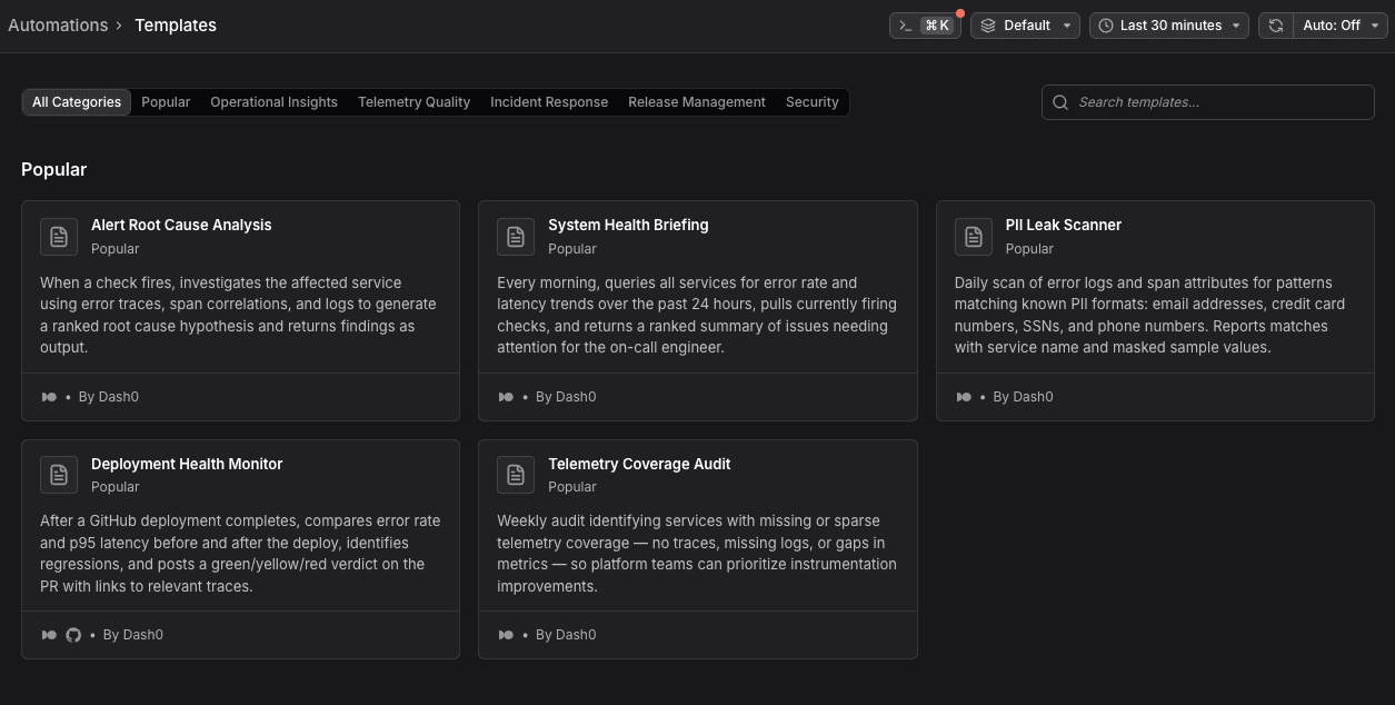 Agent0 Automation catalog