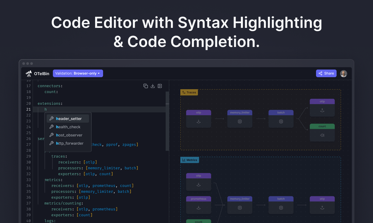 OpenTelemetry Collector Configuration Editor