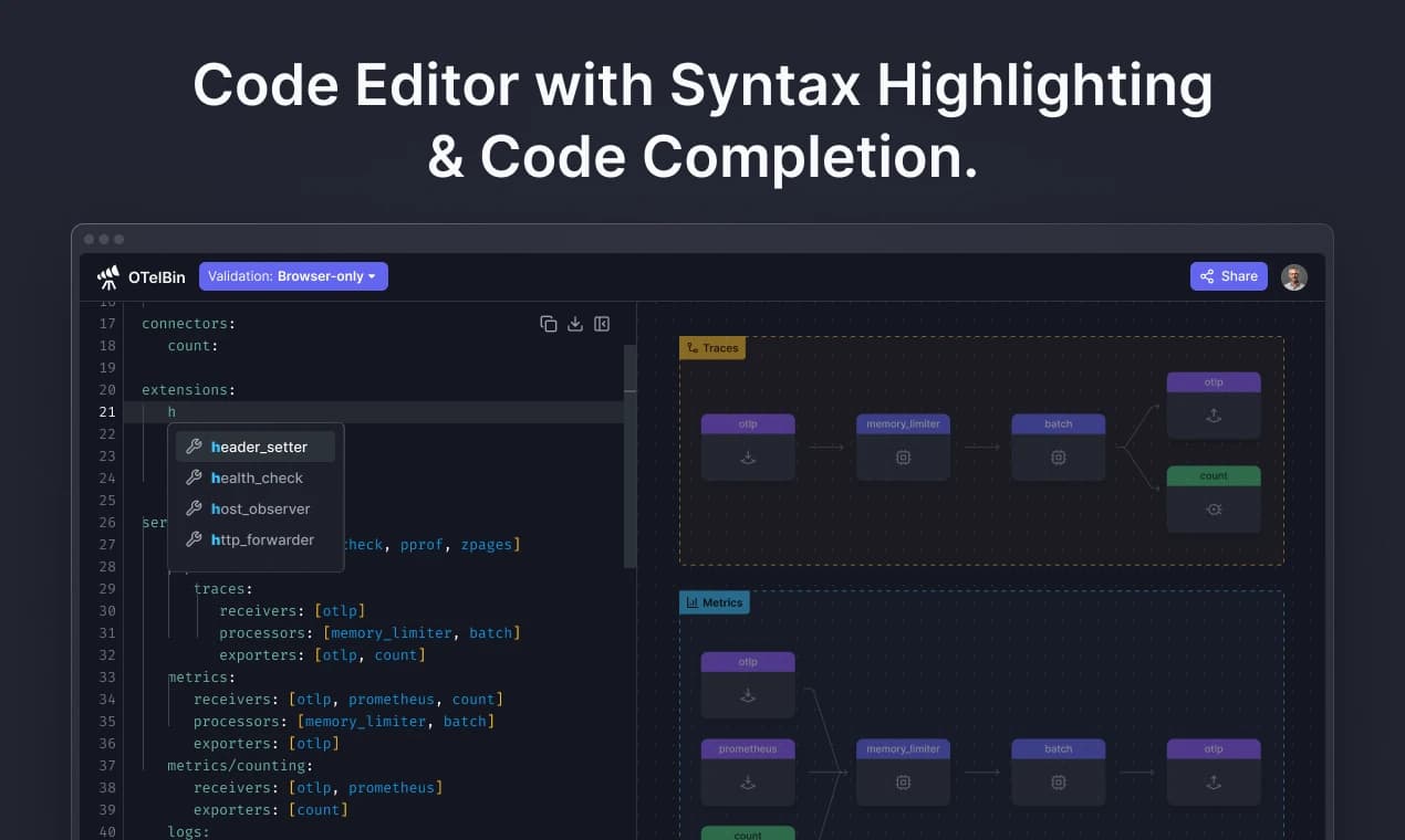 OpenTelemetry Collector Configuration Editor