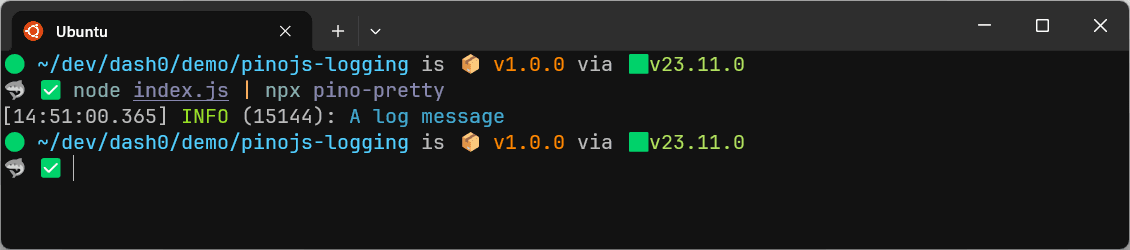 Colorized Pino.js Output with Pino Pretty