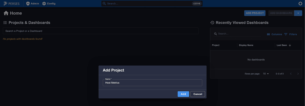 Add a new Project in Perses