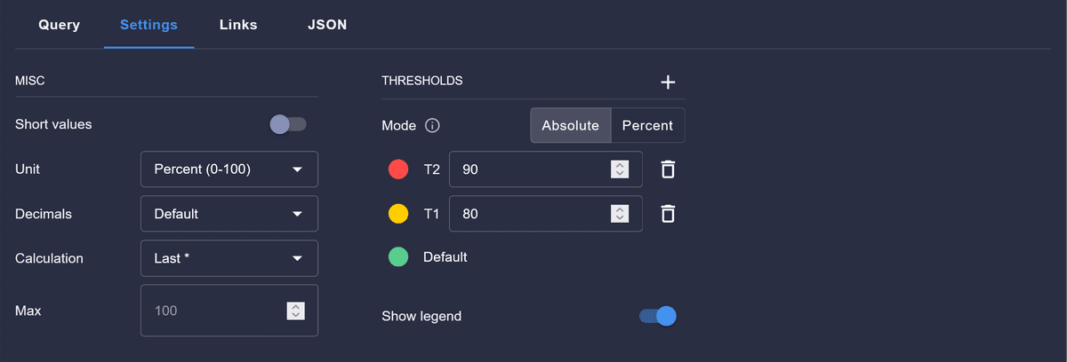 Configuring memory utilization gauge in Perses