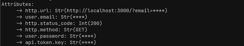 Span attributes after masking