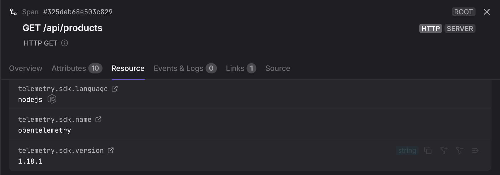 Telemetry SDK attributes in OpenTelemetry Resources