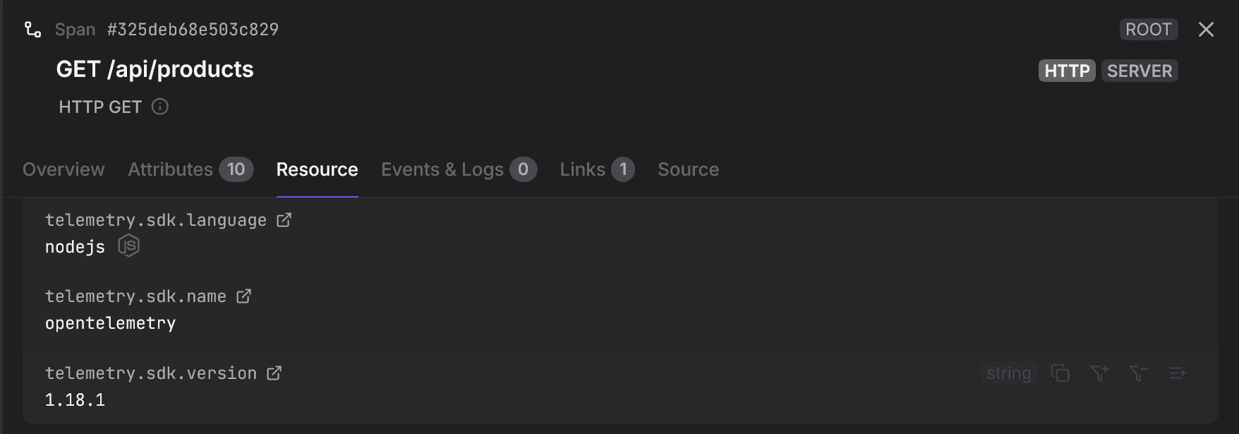 Telemetry SDK attributes in OpenTelemetry Resources